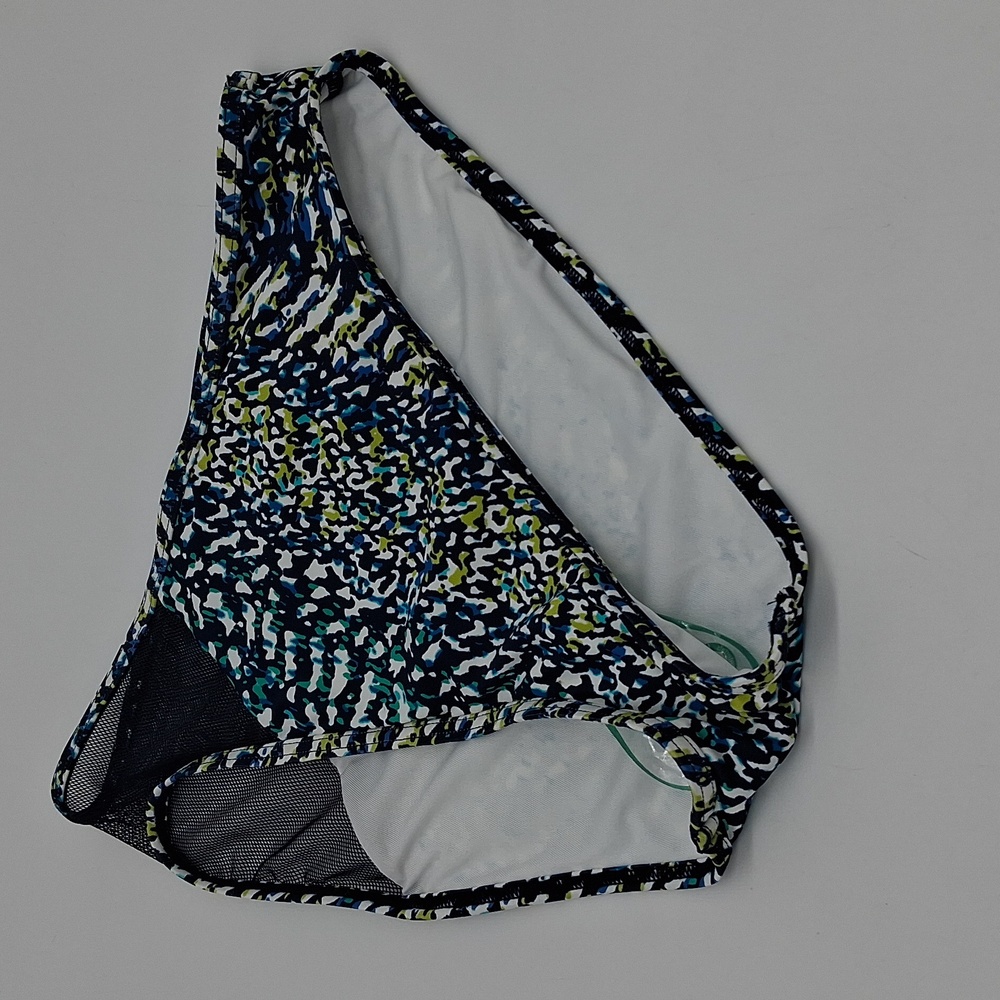 Vince Camuto Abstract Animal Print High Leg Bikini Bottom Midnight Blue XS